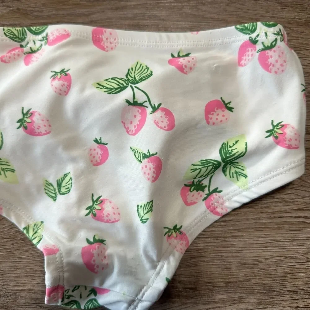 Sweethoney Girls 5Y Swimsuit 2 Piece Swim Pink Ruffle Strawberry Sweet Honey 5